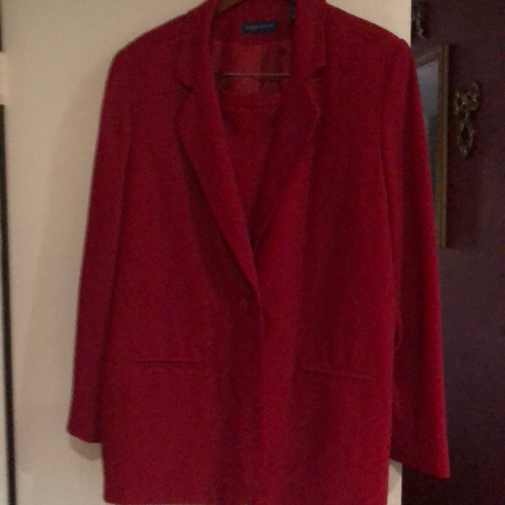 Stunning red two piece business suit
